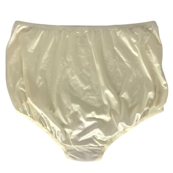 Vanity Fair Womens Silky Nylon Brief Panties Sz 10/3XL Beige Ivory Semi Sheer - Picture 2 of 4